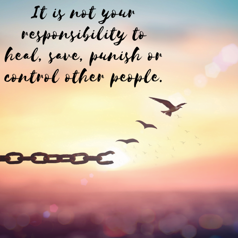 Read more about the article It is not your responsibility to heal, save, punish or control other people.