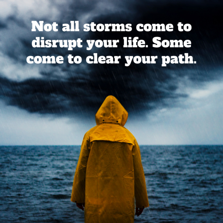 Read more about the article Not all storms come to disrupt your life. Some come to clear your path.