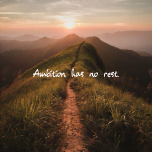 Read more about the article Ambition has no rest.