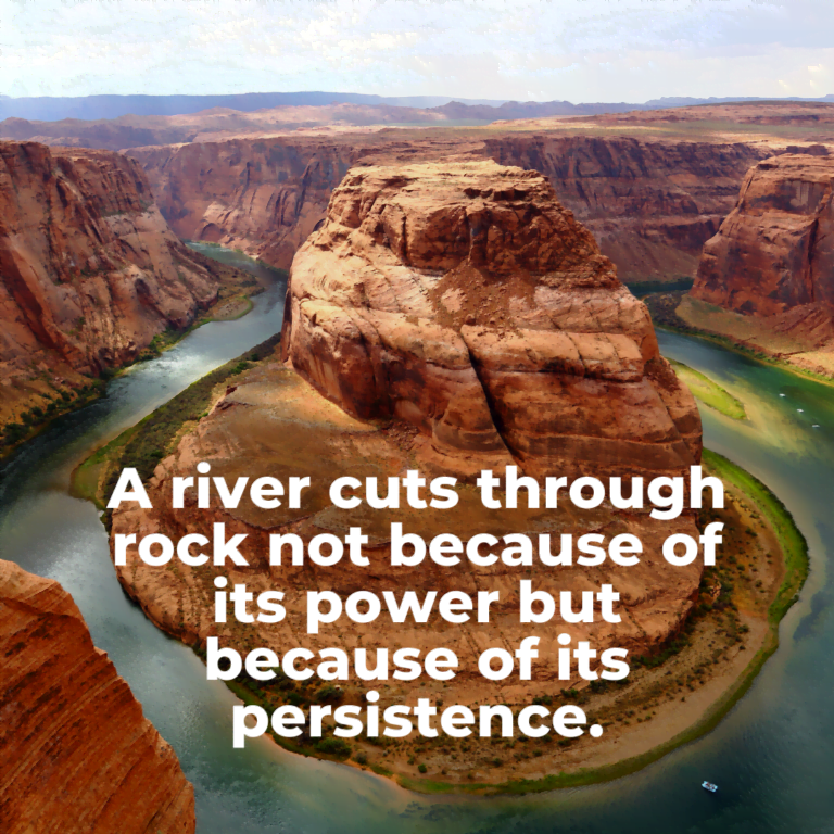 Read more about the article A river cuts through rock not because of its power but because of its persistence.