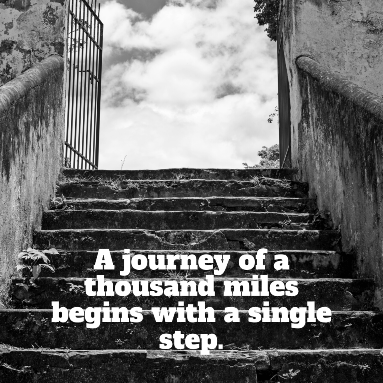 Read more about the article A journey of a thousand miles begins with a single step.