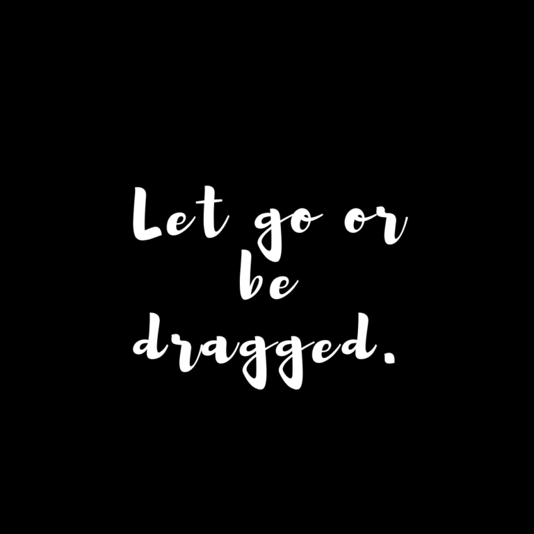 Read more about the article Let go or be dragged.