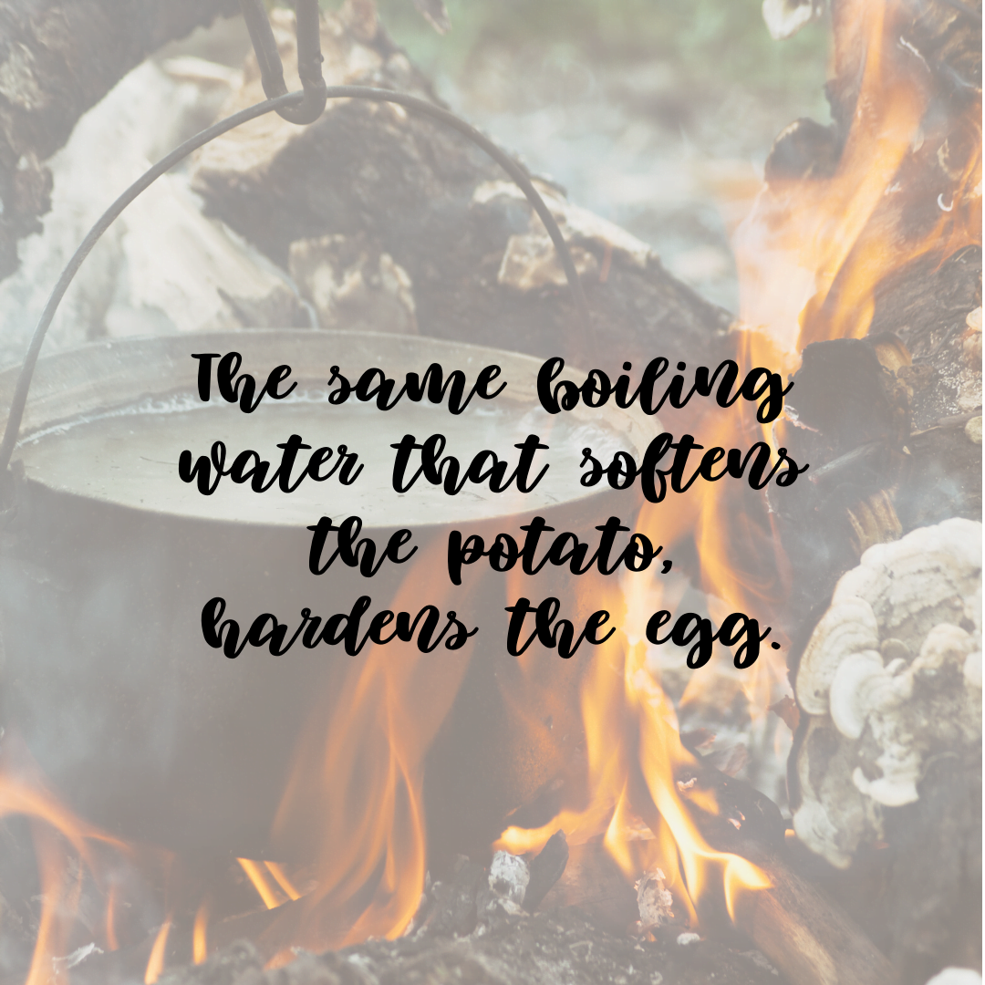 You are currently viewing The same boiling water that softens the potato hardens the egg.