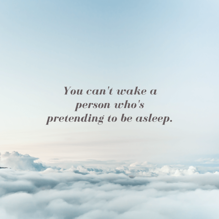 Read more about the article You can’t wake a person who’s pretending to be asleep.