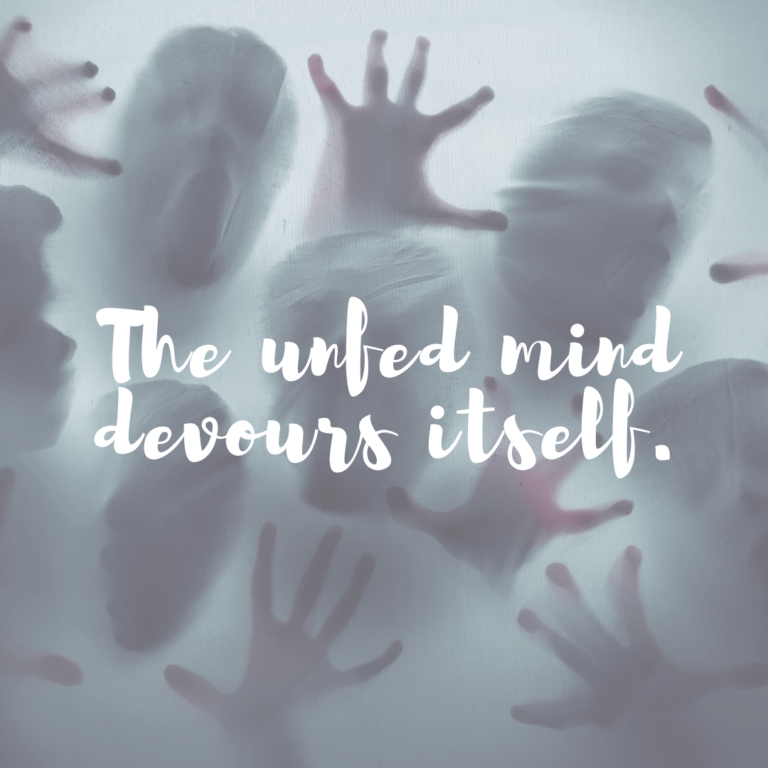 Read more about the article The unfed mind devours itself.