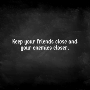 Read more about the article Keep your friends close and your enemies closer.