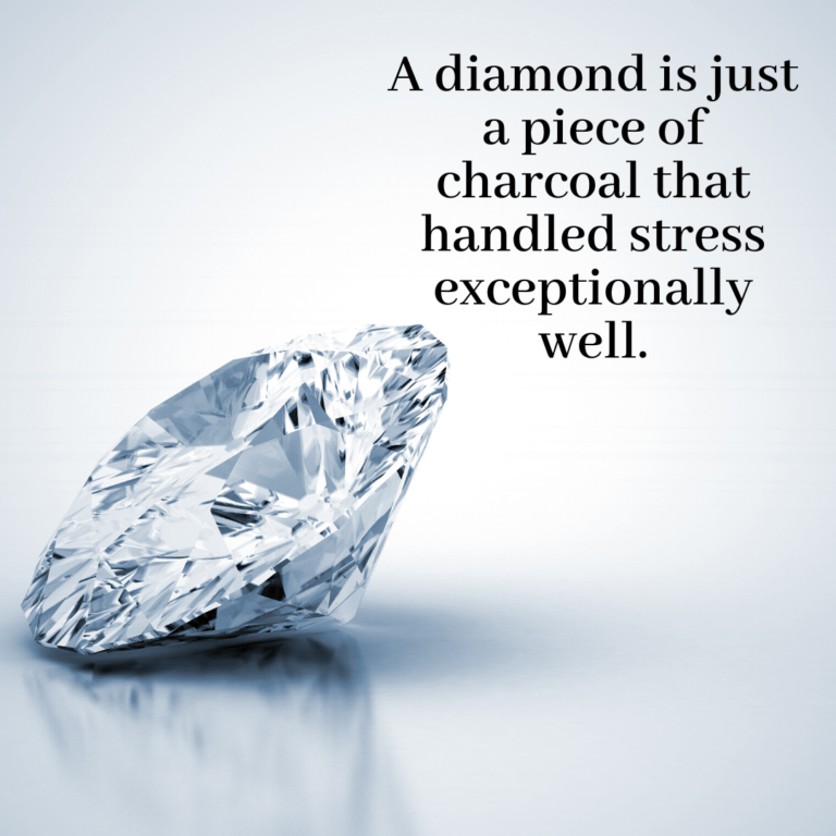 Read more about the article A diamond is just a piece of charcoal that handled stress exceptionally well.
