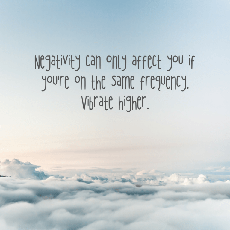 Read more about the article Negativity can only affect you if you’re on the same frequency. Vibrate higher.