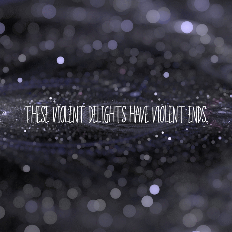 Read more about the article These violent delights have violent ends.
