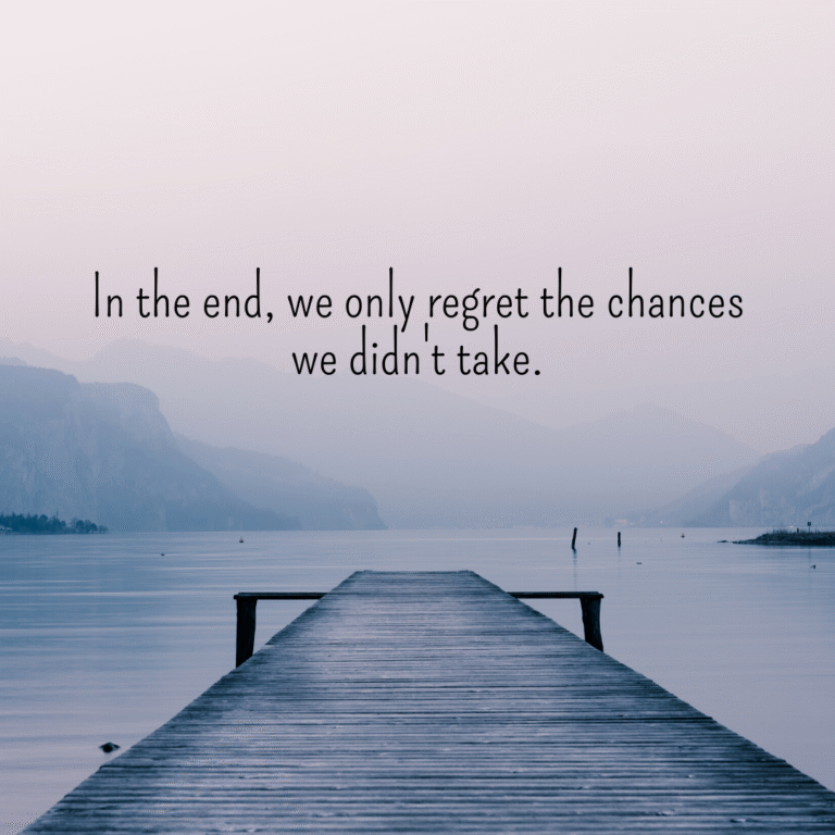 Read more about the article In the end, we only regret the chances we didn’t take.
