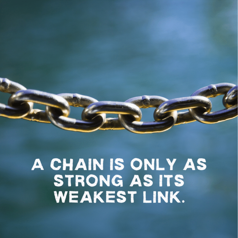Read more about the article A chain is only as strong as its weakest link.
