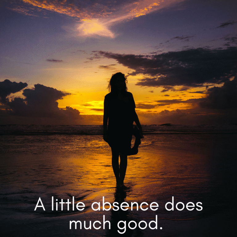 Read more about the article A little absence does much good.