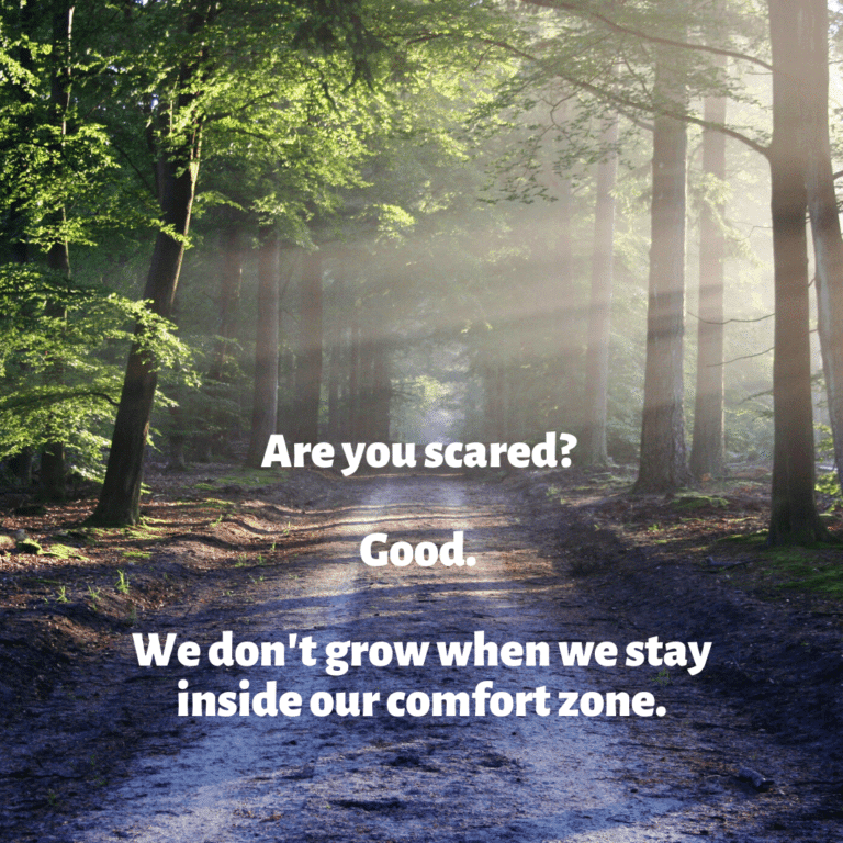 Read more about the article Are you scared? Good. We don’t grow when we stay inside our comfort zone.