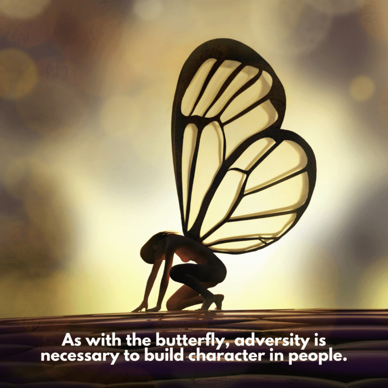 Read more about the article As with the butterfly, adversity is necessary to build character in people.