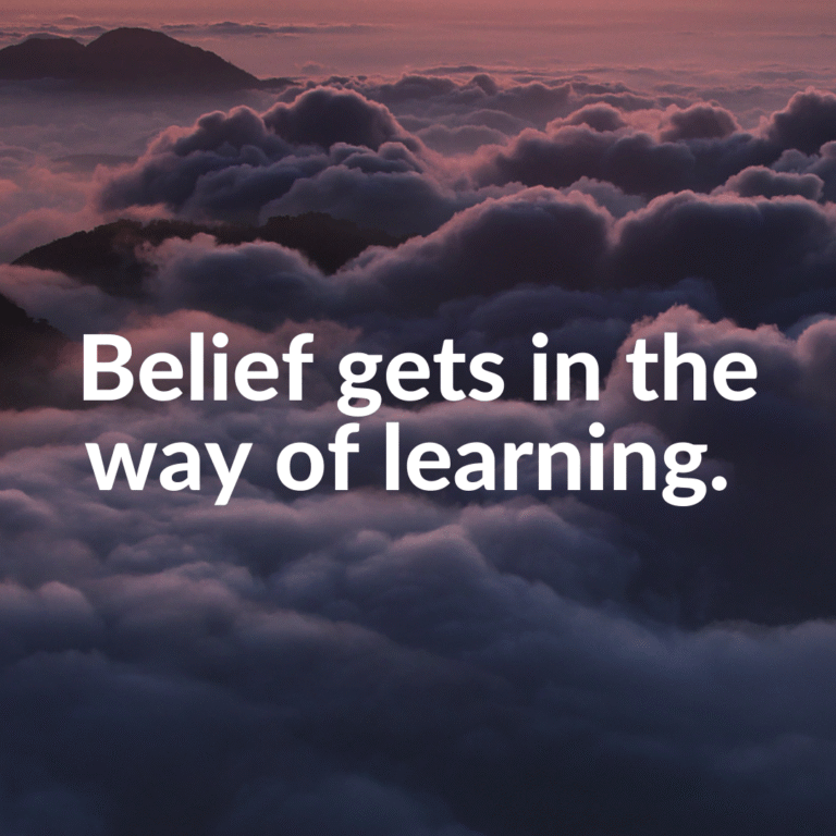Read more about the article Belief gets in the way of learning.