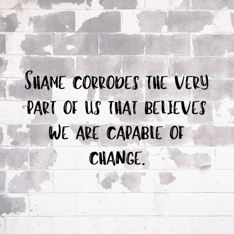 Read more about the article Shame corrodes the very part of us that believes we are capable of change.