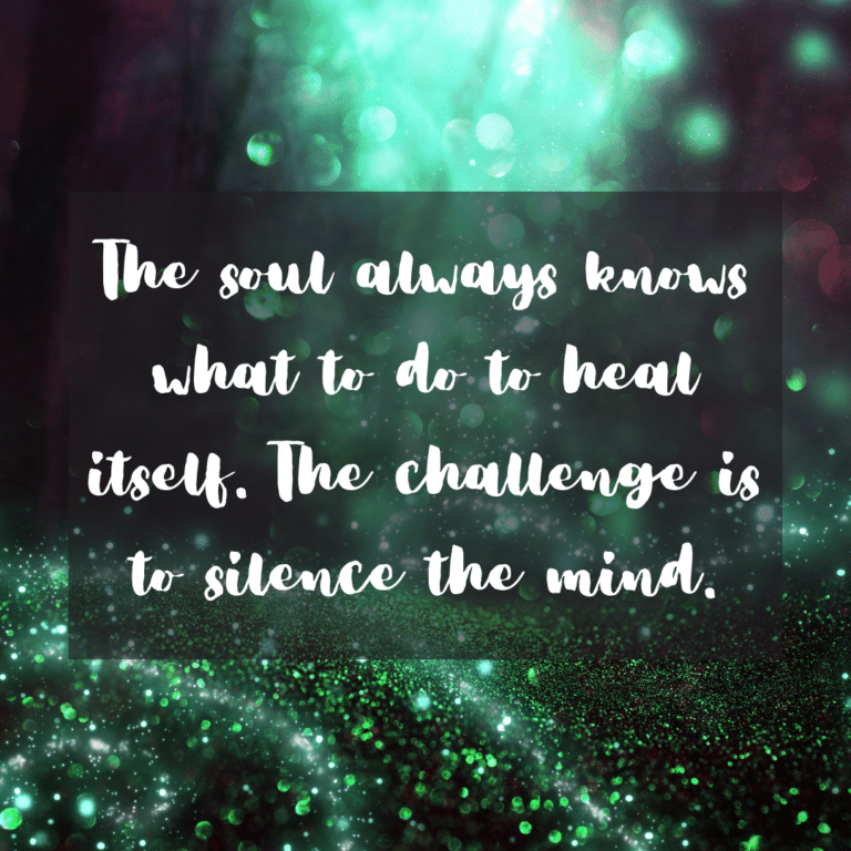 Read more about the article The soul always knows what to do to heal itself. The challenge is to silence the mind.