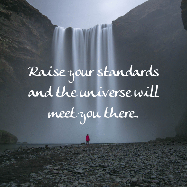Read more about the article Raise your standards and the universe will meet you there.
