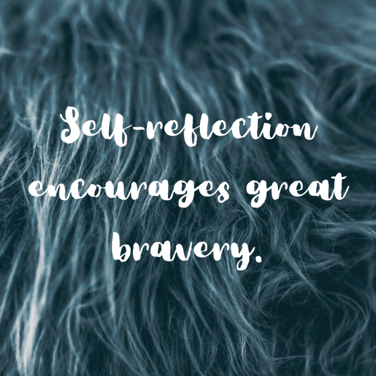 Read more about the article Self-reflection encourages great bravery.