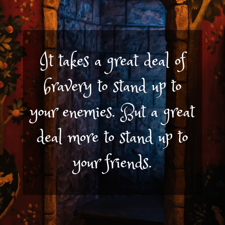 Read more about the article It takes a great deal of bravery to stand up to your enemies. But a great deal more to stand up to your friends.