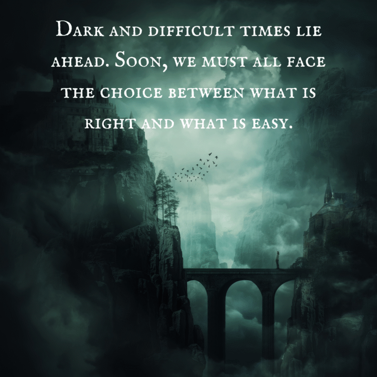 Read more about the article Dark and difficult times lie ahead. Soon, we must all face the choice between what is right and what is easy.