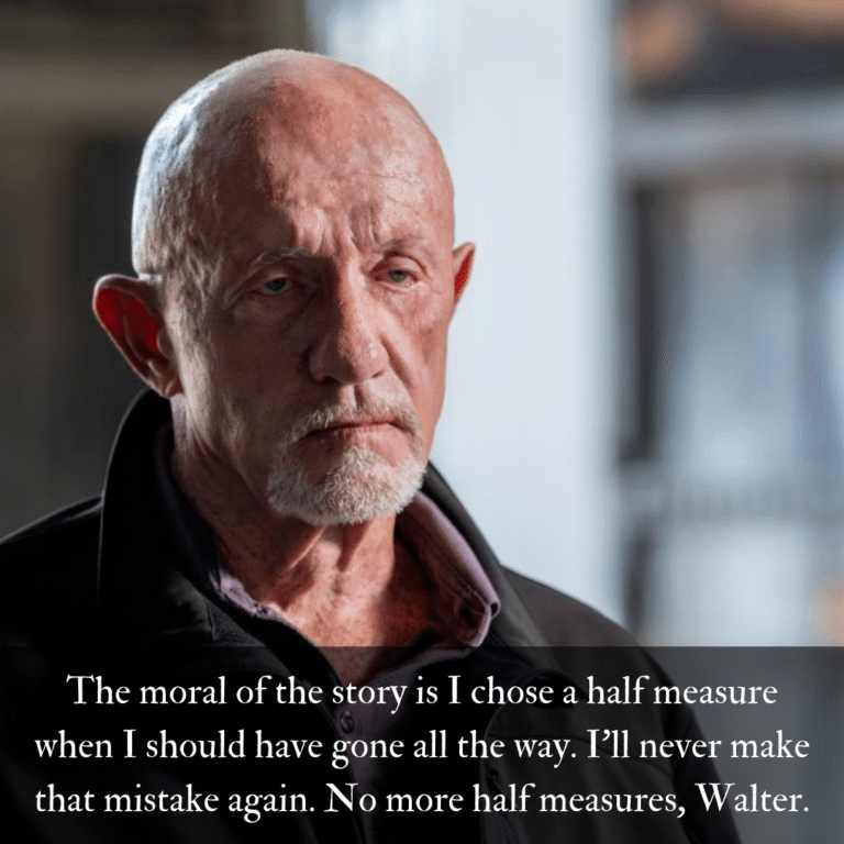 Read more about the article The moral of the story is I chose a half measure when I should have gone all the way. I’ll never make that mistake again. No more half measures, Walter.