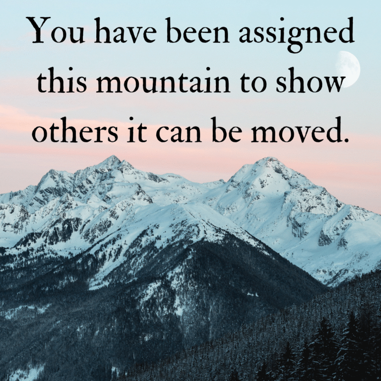 Read more about the article You have been assigned this mountain to show others it can be moved.