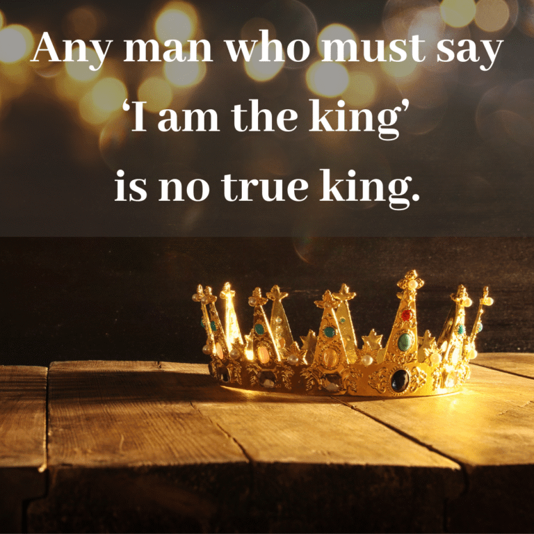 Read more about the article Any man who must say ‘I am the king’ is no true king.
