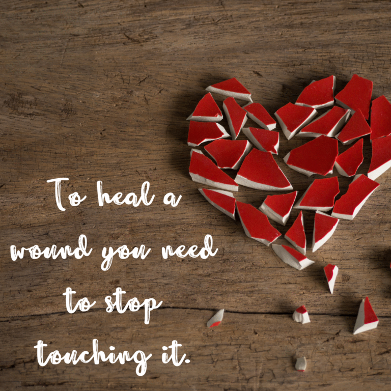 Read more about the article To heal a wound you need to stop touching it.