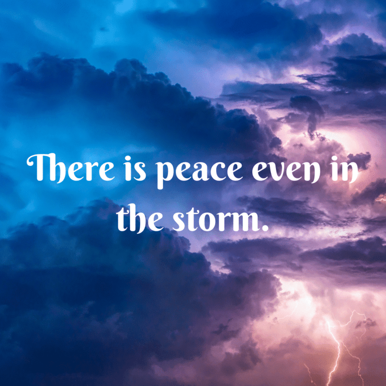 Read more about the article There is peace even in the storm.