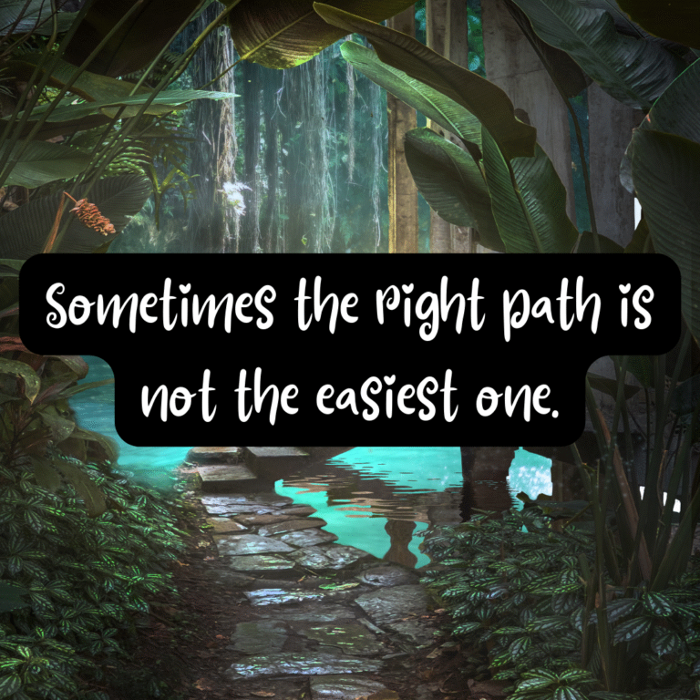 Read more about the article Sometimes the right path is not the easiest one.