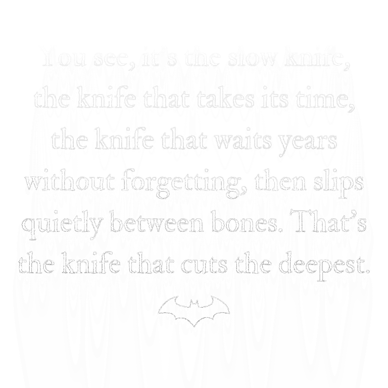 Read more about the article You see, it’s the slow knife, the knife that takes its time, the knife that waits years without forgetting, then slips quietly between bones. That’s the knife that cuts the deepest.