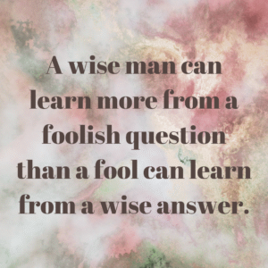 Read more about the article A wise man can learn more from a foolish question than a fool can learn from a wise answer.