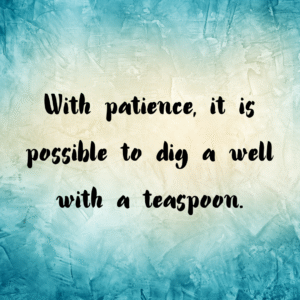 Read more about the article With patience, it is possible to dig a well with a teaspoon.