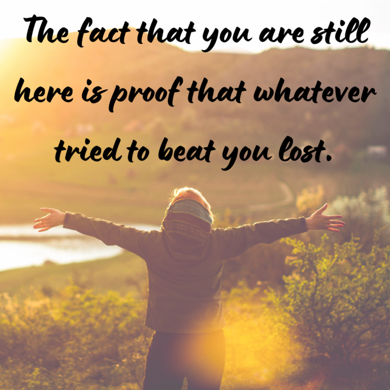 Read more about the article The fact that you are still here is proof that whatever tried to beat you lost.